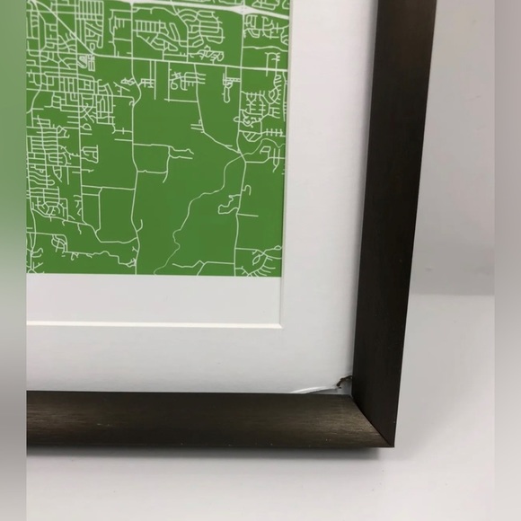 KANSAS CITY , City Map Framed Wall Art Print, Great Home Decor 14.5”x20” - Picture 10 of 11